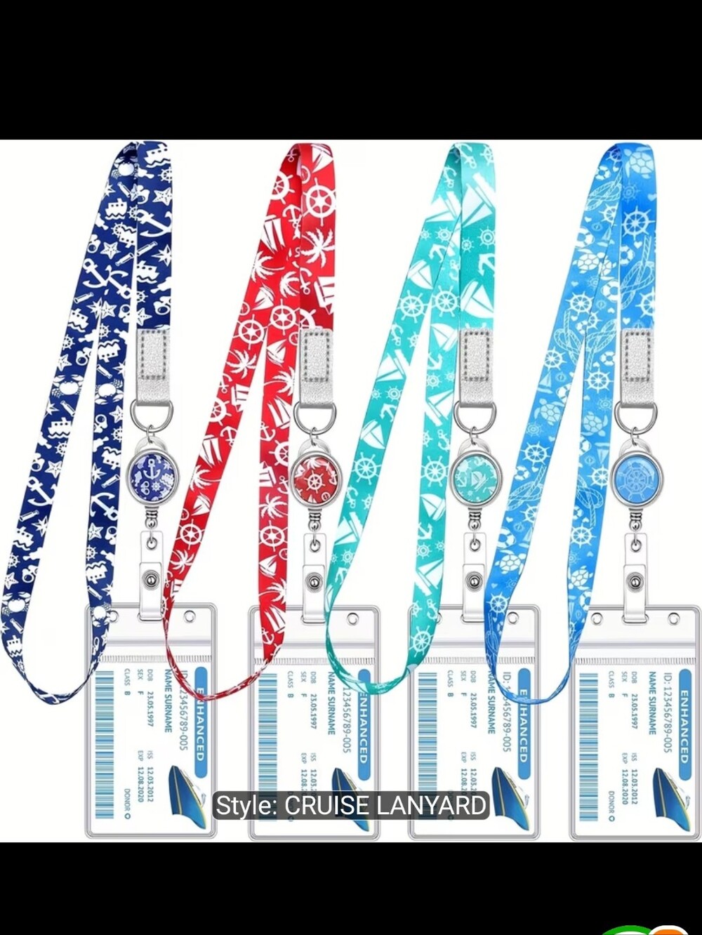 4 Pack Cruise Lanyard for Ship Cards Lanyards with Thick Id Badge Holder New